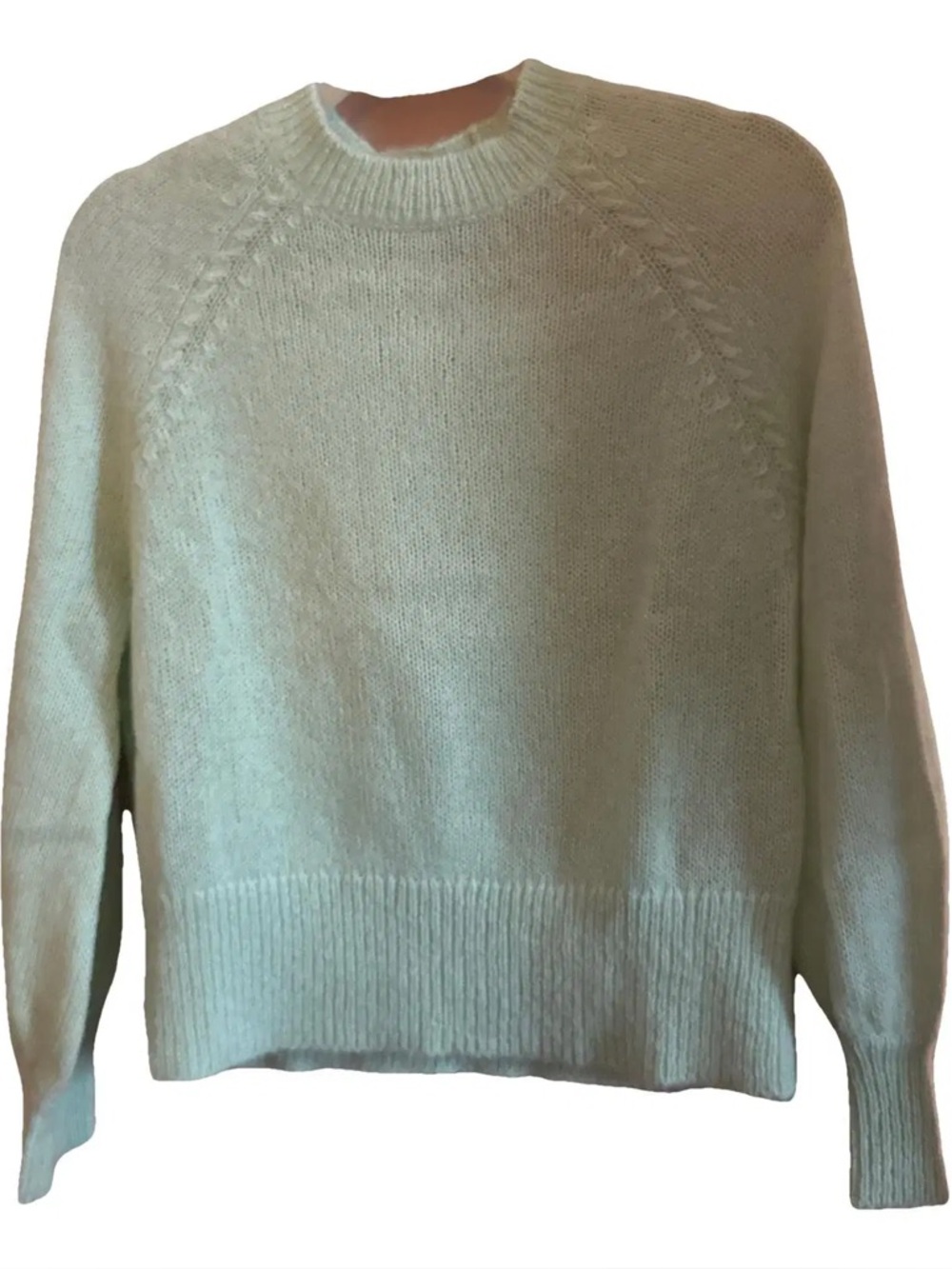 La Maille Sezane Mint Green Women's Sweater Mohair Merino Wool XS